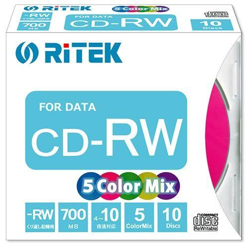 ライテック CD-RW700.MIX10P A データ用 CD-RW 700MB 繰り返し記録 プリ...