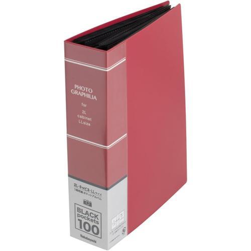 ナカバヤシ PH2L-1010-R レッド フォトグラフィリア 2L判 1段 100枚