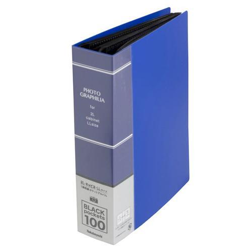 ナカバヤシ PH2L-1010-B ブルー フォトグラフィリア 2L判 1段 100枚