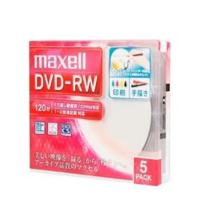 マクセル(maxell) DW120WPA.5S 録画・録音用 DVD-RW 4.7GB 繰り返し録画 プリンタブル 2倍速 5枚｜eccurrent