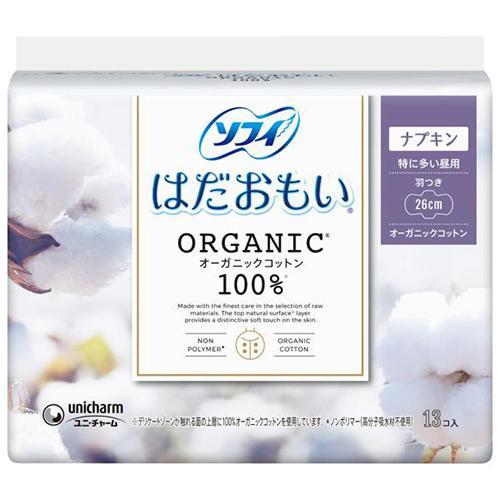 ユニ・チャーム(unicharm) ソフィ はだおもい オーガニックコットン 特に多い昼用 羽つき ...