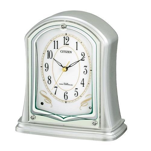 RHYTHM リズム 4RY694-019 シルバーメタリック 電波置時計 4RY694019