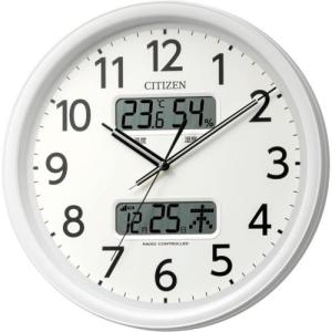 RHYTHM リズム 8FYA06-003 ホワイト 電波掛け時計 温度 湿度 カレンダー 連続秒針 8FYA06003
