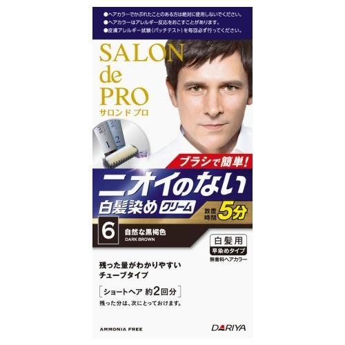 ダリヤ サロンドプロ 無香料ヘアカラー メンズスピーディー 6 自然な黒褐色