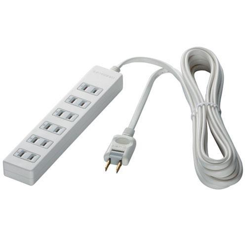 バッファロー(BUFFALO) 2ピン式電源タップ 6個口 上挿し 3m BSTAPSG2630WH...