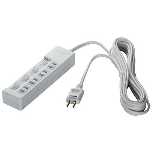 バッファロー(BUFFALO) 2ピン式電源タップ 4個口 上挿し 2m BSTAPSW2420WH...