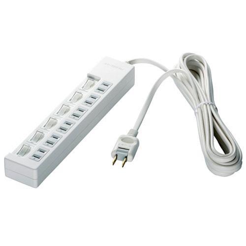 バッファロー(BUFFALO) 2ピン式電源タップ 6個口 上挿し 2m BSTAPSW2620WH...