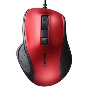 有線BlueLED光学式マウス 静音 BSMBU300RD （レッド）の商品画像