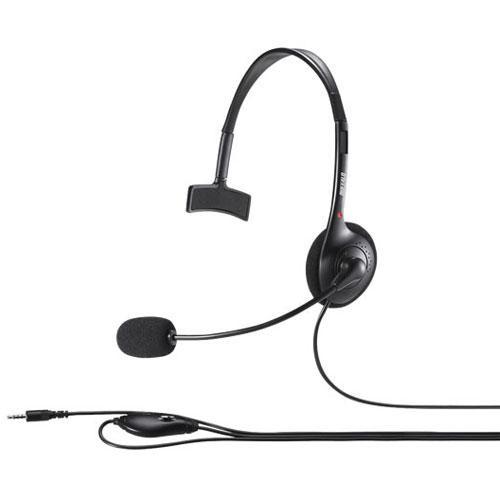 バッファロー(BUFFALO) BSHSHCM100BK ブラック 片耳ヘッドバンド式ヘッドセット