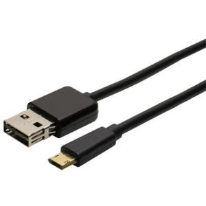 ミヨシ USB-RR201/BK(ブラック) リバーシブルコネクタ搭載 microUSBケーブル 0.15m｜eccurrent