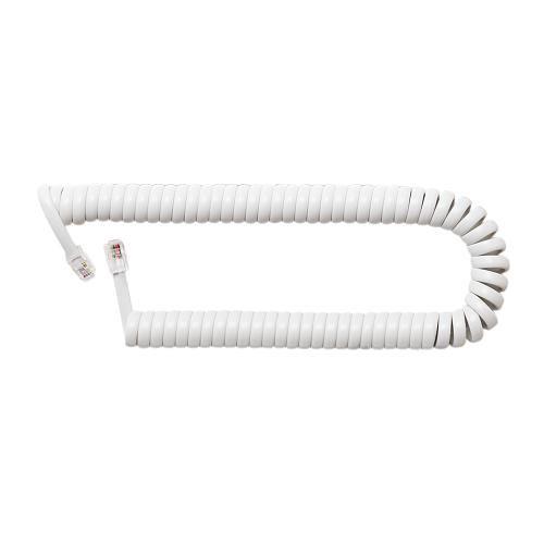 ミヨシ DCJ403SWH ホワイト 4極4芯 受話器用カールコード ストレート結線タイプ