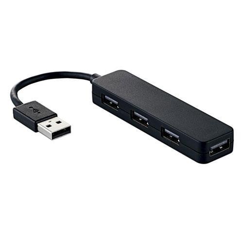 エレコム(ELECOM) U2H-SN4NBBK USB2.0ハブ(コンパクトタイプ)