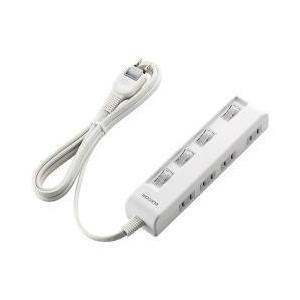 エレコム(ELECOM) T-E5C-2420WH ホワイト 省エネタップ 横挿し個別スイッチ付 延...