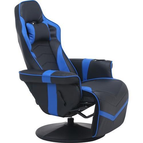 不二貿易  【組立品】ゲーミングパーソナルチェア カーナ ＢＫ／ＢＬ 53318【代引・日時指定・キ...