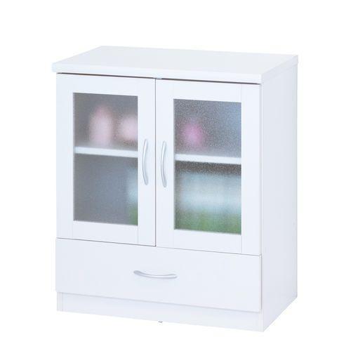 クロシオ 【組立式】フレッシュキャビネット Neo　ホワイト幅60cm 収納 食器棚