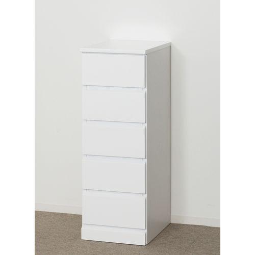 クロシオ 【完成品】シャイン スリムチェスト5段 幅30.5cm　ホワイト