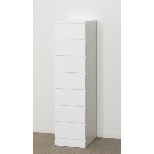 クロシオ 【完成品】シャイン スリムチェスト7段 幅30.5cm　ホワイト