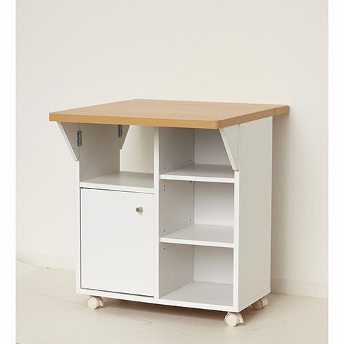 クロシオ 【組立式】 バタ式キッチンワゴン60 ホワイト