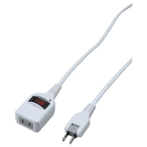 ヤザワ Y02BKNS111WH ホワイト ノイズフィルター集中SW付 1個口 横挿し 1m