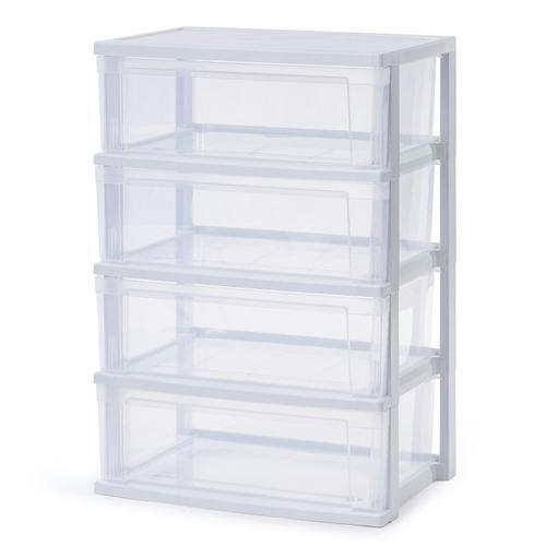 アイリスオーヤマ(Iris Ohyama) NSW-544 ホワイト/クリア ワイドチェスト