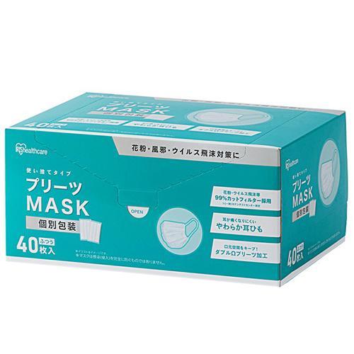 アイリスオーヤマ(Iris Ohyama) PK-NV40L プリーツマスク ふつう 40枚入