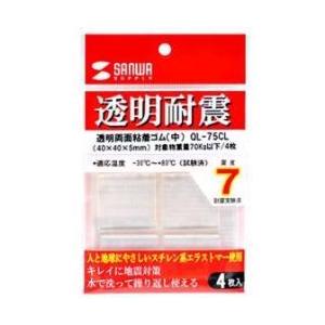 サンワサプライ QL-75CL 透明両面粘着ゴム 中