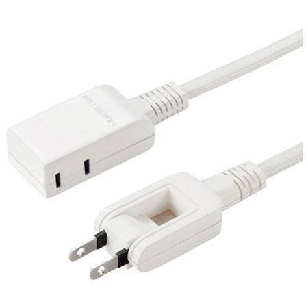 サンワサプライ TAP-M602W ホワイト マイクロ電源タップ 2個口 横挿し 0.2m