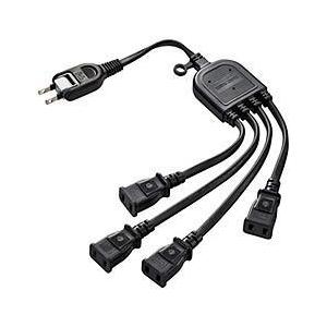 サンワサプライ TAP-EX4BKN ブラック ACアダプタ専用電源延長コード 2P 4分岐