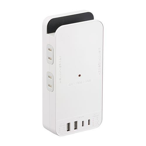 オーム電機(OHM) HS-AK4UW25 フラット壁タップ PD対応30W 4個口 白