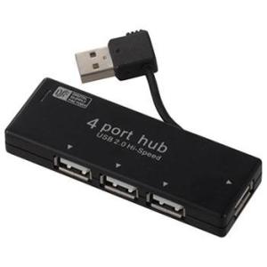 オーム電機(OHM) PC-SH4PS1-K ブラック 4ポートUSBハブ 4cm