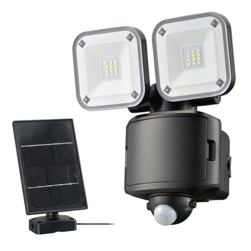 オーム電機(OHM) LS-S120W2 monban 防犯センサーライト 2灯ハイブリッド式 12...