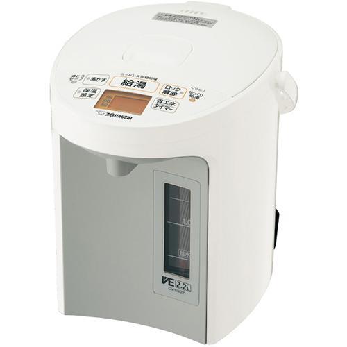 象印(ZOJIRUSHI) CV-GV22-WA ホワイト マイコン沸とう VE電気まほうびん 優湯...