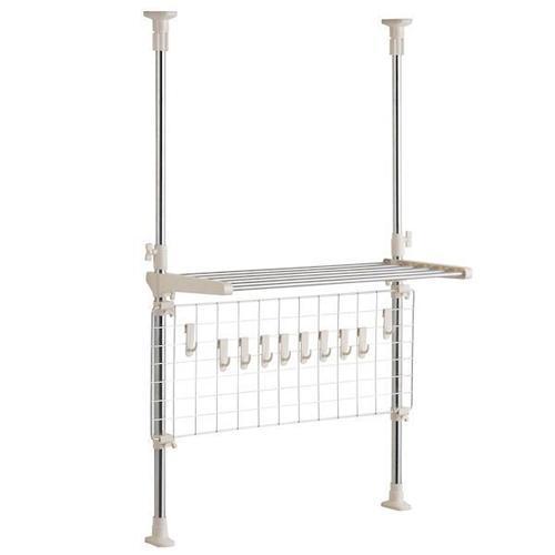 ベストコ NY-1003 ワームグレー ステンレス つっぱりキッチンラック 1段 ネット付