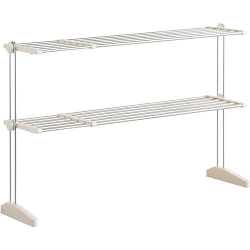 ベストコ NY-1004 ワームグレー ステンレス スタンドキッチンラック 2段 伸縮棚