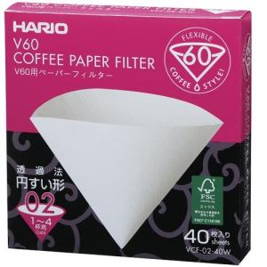 ハリオ(HARIO) V60用ペーパーフィルター02W 40枚入り VCF-02-40W｜eccurrent