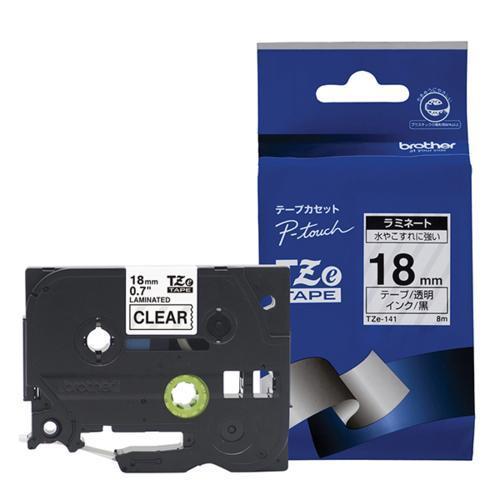 ブラザー(brother) TZe-141 ピータッチ ラミネートテープ 黒文字/透明 18mm