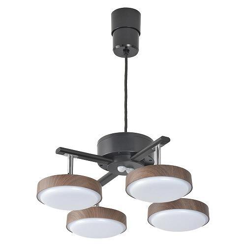 【長期保証付】オーム電機(OHM) LT-YLP4RC-K LED4灯ペンダントライト ダークブラウ...