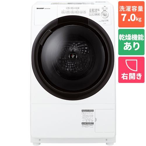 【標準設置料金込】【長期保証付】シャープ(SHARP) ES-7S2-WR ホワイト系 ドラム式洗濯...