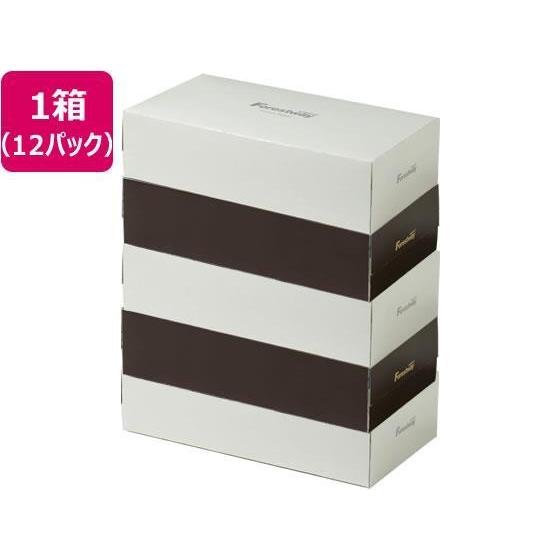 Forestway ティッシュペーパー ホワイト×ブラウン200組 5個×12パック[代引不可]