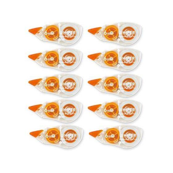 プラス ホワイパープッシュプル 6mm オレンジ 10個[代引不可]