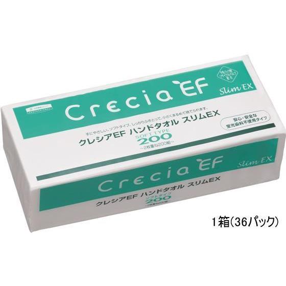 クレシア クレシアEFハンドタオル ソフトタイプ200 スリムEX 36パック[代引不可]
