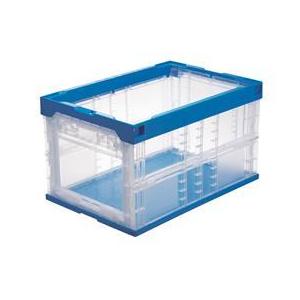 三甲 折りたたみコンテナ短側面扉付50Lタイプ フタなし 5個[代引不可]