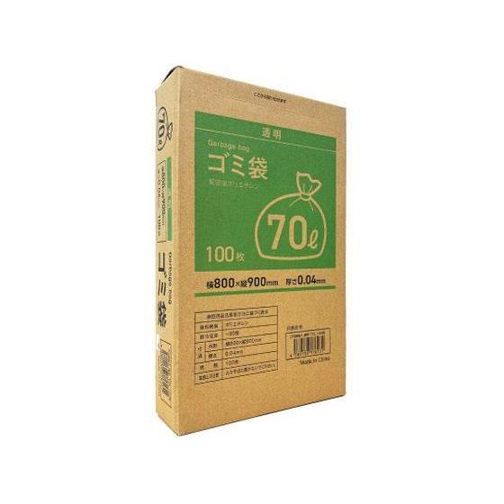 Forestway ゴミ袋 ティッシュBOXタイプ 透明 70L 100枚[代引不可]