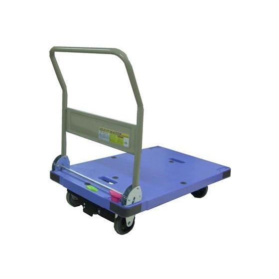 ナンシン ストッパー付プラスチック静音台車 サイレントマスター300kg荷重 青[代引不可]