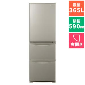 【標準設置料金込】冷蔵庫 二人暮らし 365L 3ドア 右開き パナソニック NR-C374C-N グレイスゴールド 幅590mm｜eccurrent