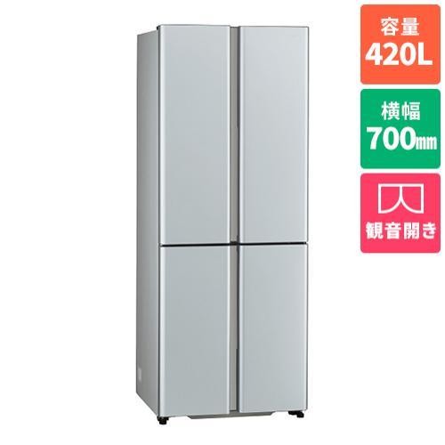 【標準設置料金込】アクア(AQUA) AQR-TZ42R S サテンシルバー 冷凍冷蔵庫 両開き 4...