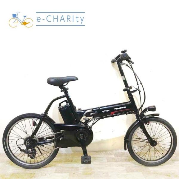 電動自転車 中古 小径車 折りたたみ パナソニック オフタイム ブラック 前18×後20インチ KC...