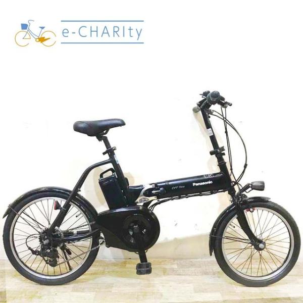 電動自転車 中古 小径車 折りたたみ パナソニック オフタイム ブラック 前18×後20インチ KD...