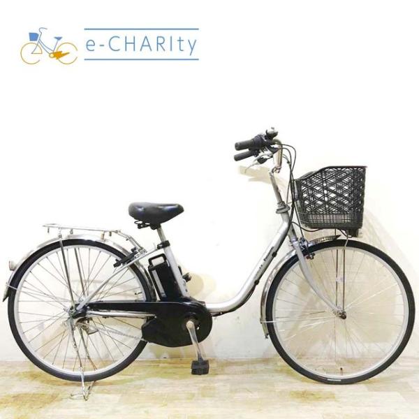 電動自転車 中古 ママチャリ パナソニック ビビ TX シルバー 26インチ KE014 電動アシス...