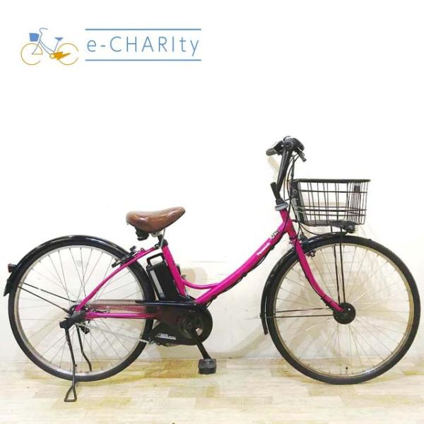電動自転車 中古 ママチャリ パナソニック エーガールズ ピンク 26インチ KE033 電動アシス...